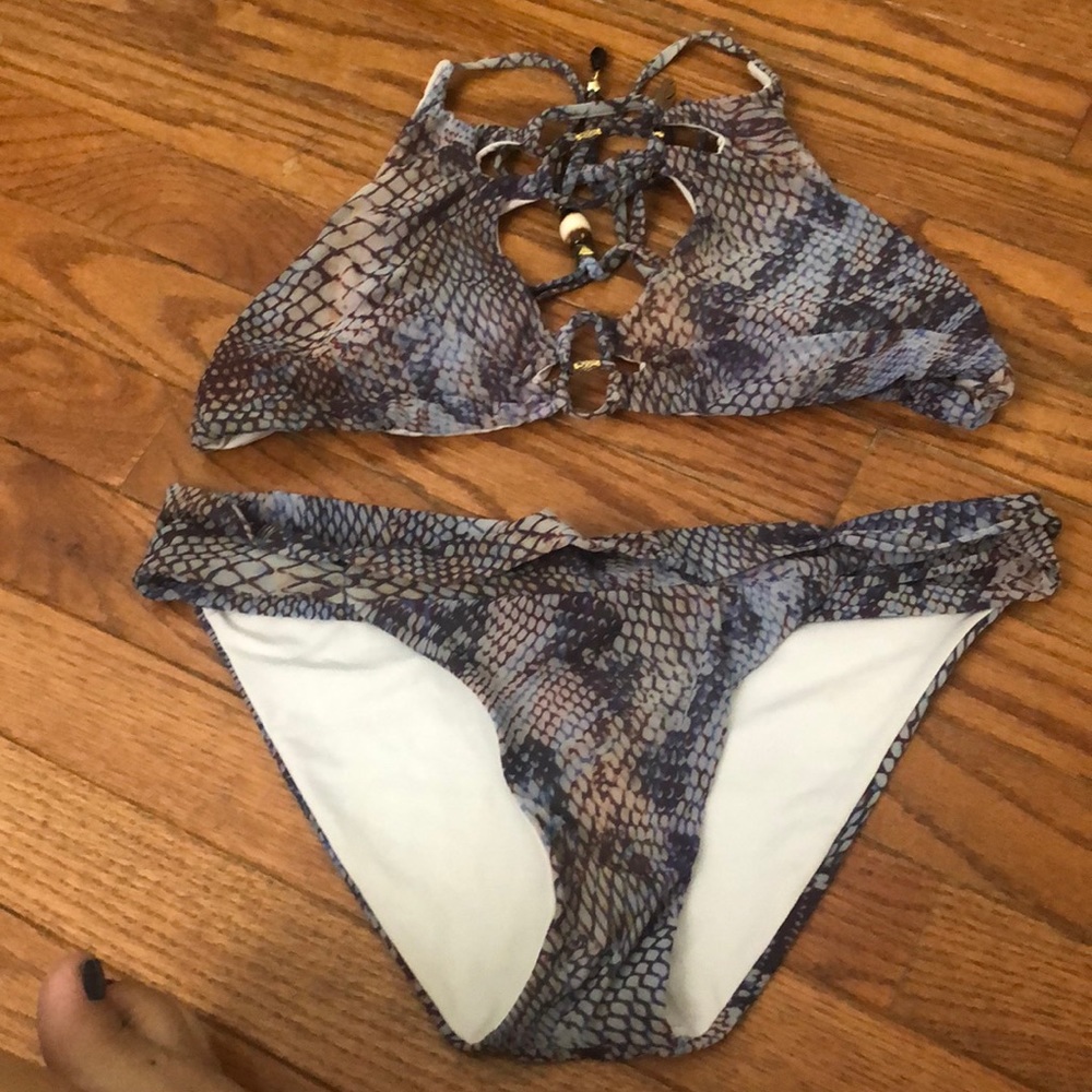 Snake skin printed bathing suit